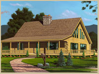 Architectural Rendering Log Home